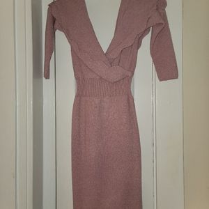 Vintage sweater off shoulder dress